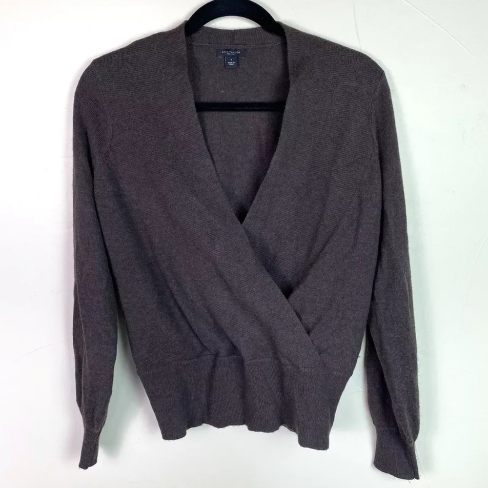 Ann Taylor Faux Wrap Knit Sweater
